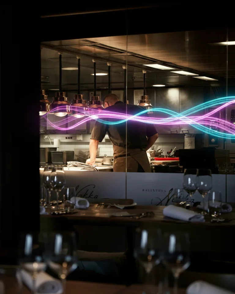 Chef on shift in a restaurant kitchen